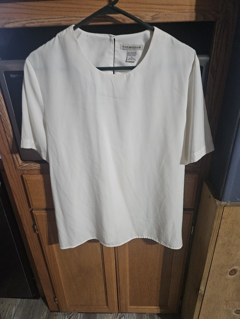 Notations Ivory Short-Sleeve Crewneck Blouse